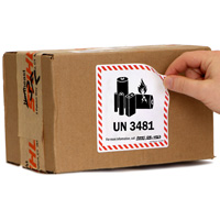 Lithium Battery Hazard Label: UN 3481