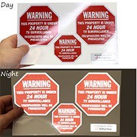 24 Hour TV Surveillance Label Set