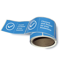 Roll of door seal labels
