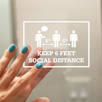 Keep 6 Feet Social Distance Window Decal