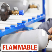 Caution: Flammable Substance Label