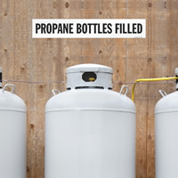 Propane bottle filled chemical label