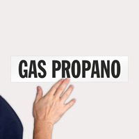 Spanish language propane safety sticker