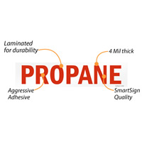 Flammable gas safety sign