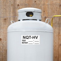 Safety label: NQT propane - write-on feature