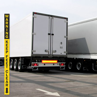 Caution label for trucks