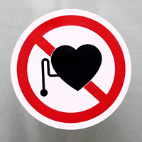 ISO P007 - No Pacemaker Wearers Labels