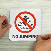 Warning Marker for No Jumping in Pool