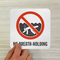 Caution: Avoid Risks - No Breath Holding Pool Marker