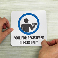 Guests Only Pool Sign for Security