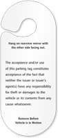 Racetrack Permit Hang Tag