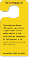 Contractor Parking Permit Hang Tag