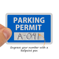 Blank write-on aluminum parking permit