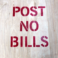 Post No Bills Stencil