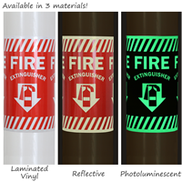 Column Marker Adhesive Fire Extinguisher Sign