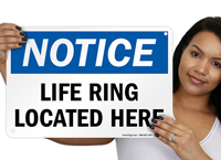 Osha Notice Life Ring Located Sign