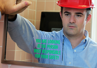 Looking at the Person Most Responsible Safety Message Glass Decal