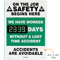 On the Job Safety Begins Here Signs