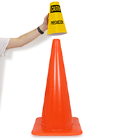 Precaucion Cone Message Collar Sign