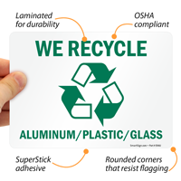 Eco-friendly recycling sign