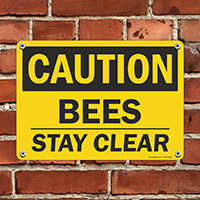 Bee Warning Sign: Stay Clear