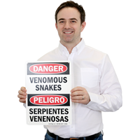 Venomous Snakes, Serpientes Venenosas Bilingual Sign