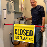 Closed for Cleaning Door Barricade Sign