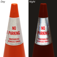 Unauthorized Vehicles Towed Cone Message Collar Sign