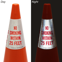 No Smoking Within 25 Feet Cone Message Collar Sign