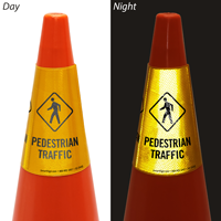 Pedestrian Traffic Cone Message Collar Sign