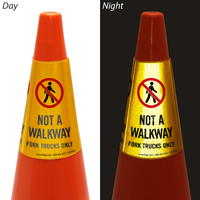 Not A Walkway For Trucks Only Cone Message Collar Sign