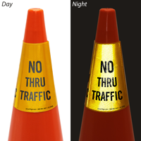 No Thru Traffic Cone Message Collar Sign