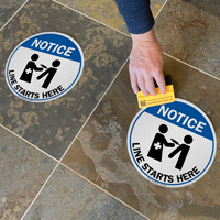 Vaccine Line Starts Here Notice Sign