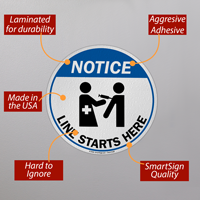 Start of Vaccine Line Notice Sign