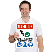 Vaccination requirement for entry sign