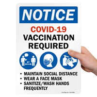 Mandatory vaccination notice sign