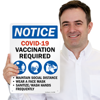 Vaccination mandate notice sign