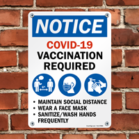 Notice: Vaccination required sign