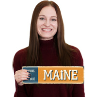 Shining in the blue vintage Maine sign
