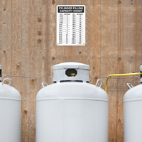 Gas cylinder capacity reference sign