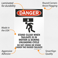 Warning: Tailgate Moving - Keep Clea