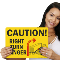 Warning: Danger - right turn ahead