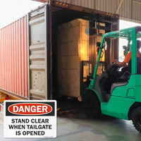 Caution: Tailgate Open - Keep Clear