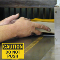 Safety sign Do not push OSHA caution
