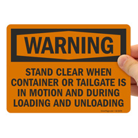 Container in Motion Warning Sign