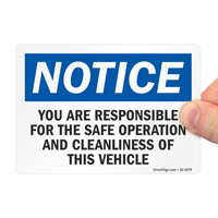 Safe Vehicle Operations Sign