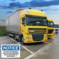 Safety Reminder Sign for Vehicle Operations