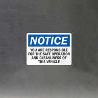 Responsible Vehicle Operation Notice