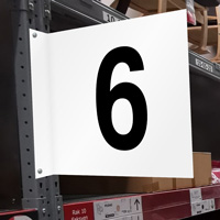 Projecting aisle sign number 6