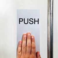 Push Pull Engraved Brass Sign